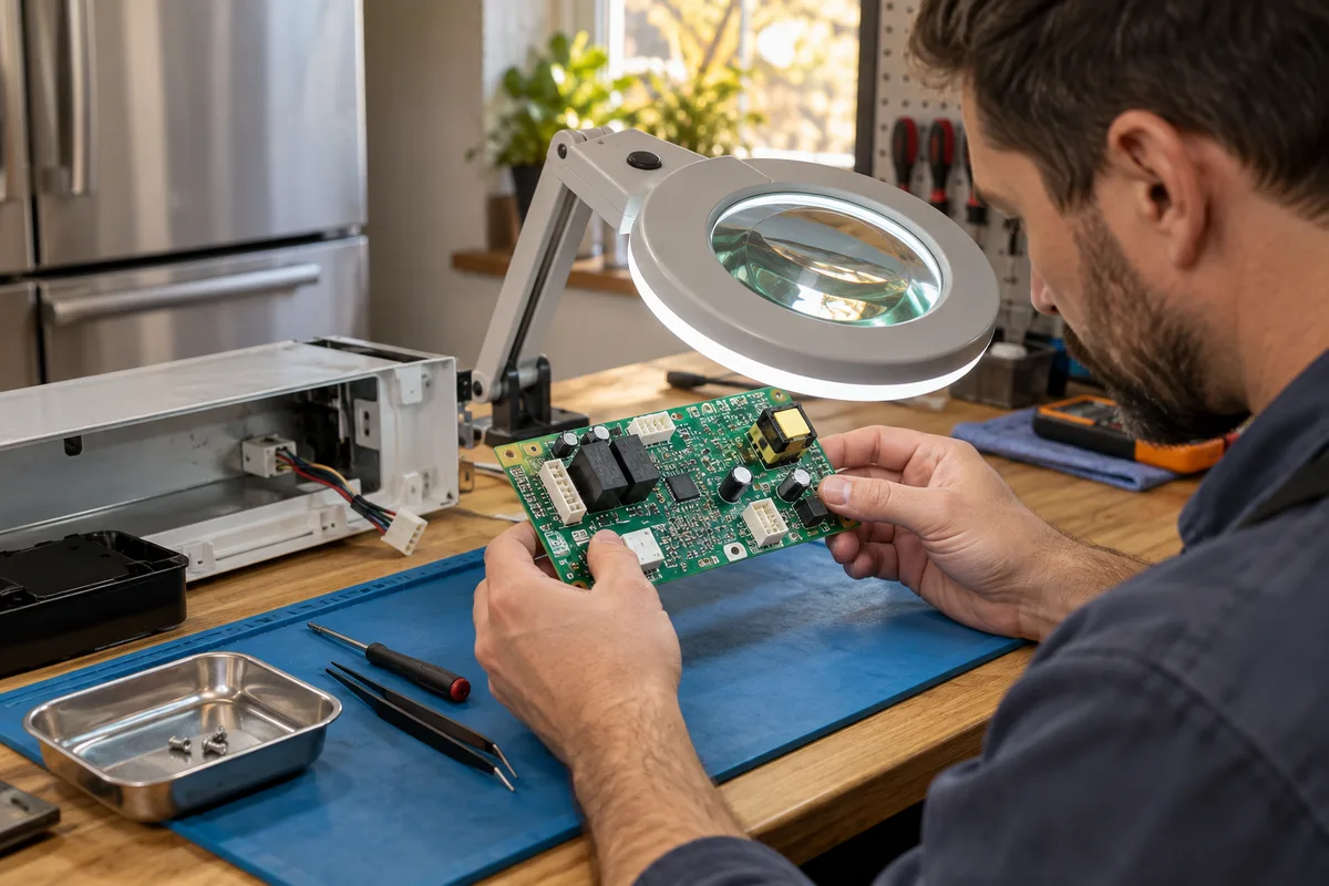 Novxanıda soyuducu elektron plata yoxlanışı nümunəsi